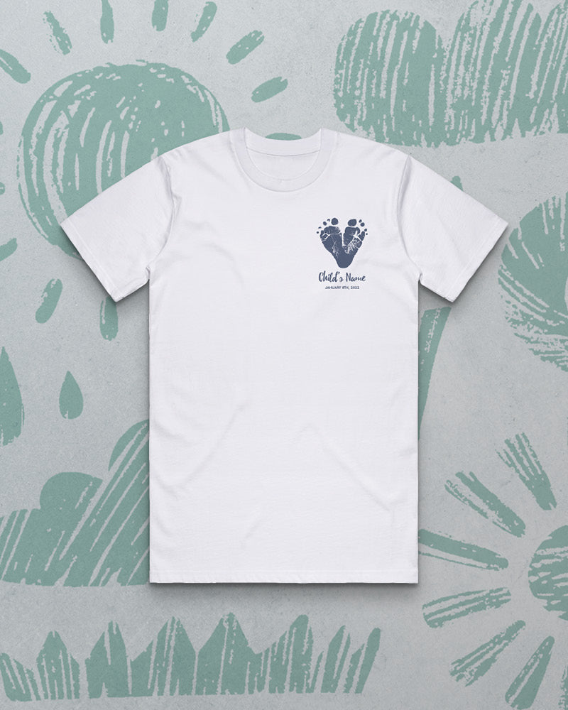 Men's Tee // Using Your Child's Feet Prints - Valentines Delivery