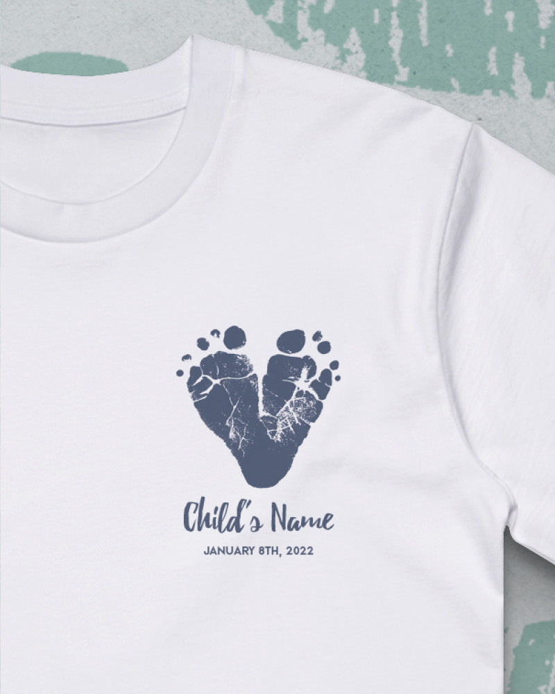 Men's Tee // Using Your Child's Feet Prints - Valentines Delivery