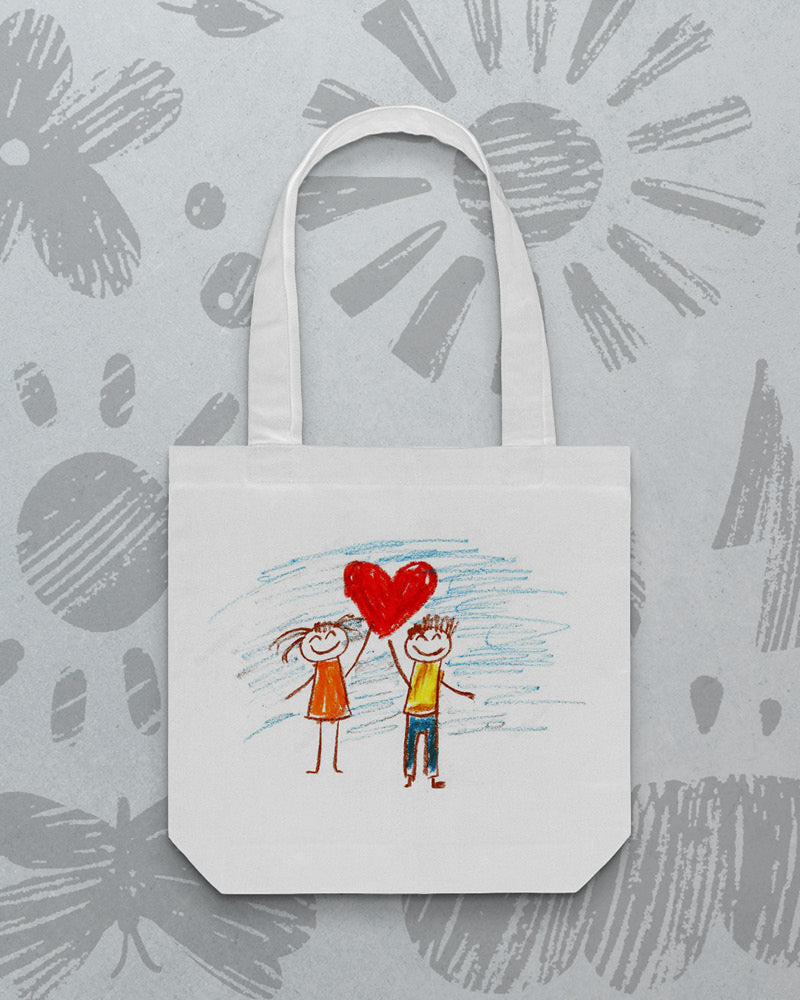 Tote Bag // Using Your Child's Artwork - Valentines Delivery