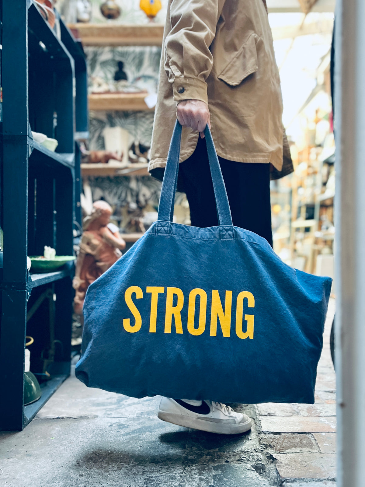 Strong Island // Oversized Tote Bag - Vintage Denim