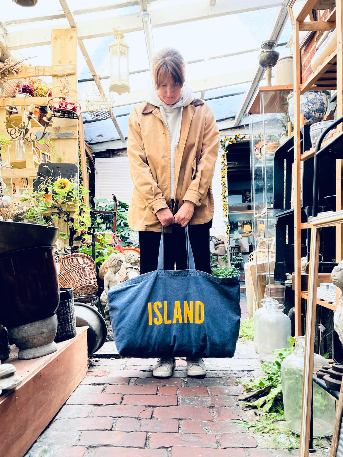 Strong Island // Oversized Tote Bag - Vintage Denim