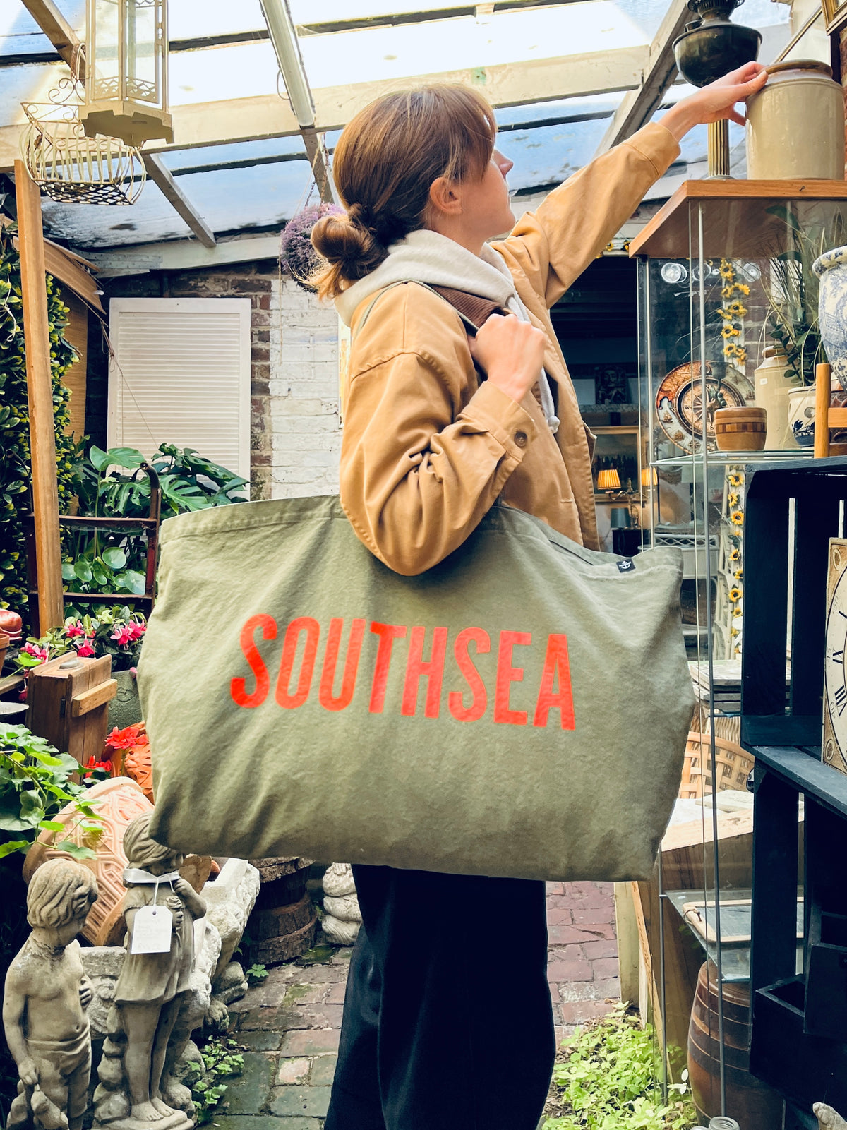 Southsea // Oversized Tote Bag - Moss Green