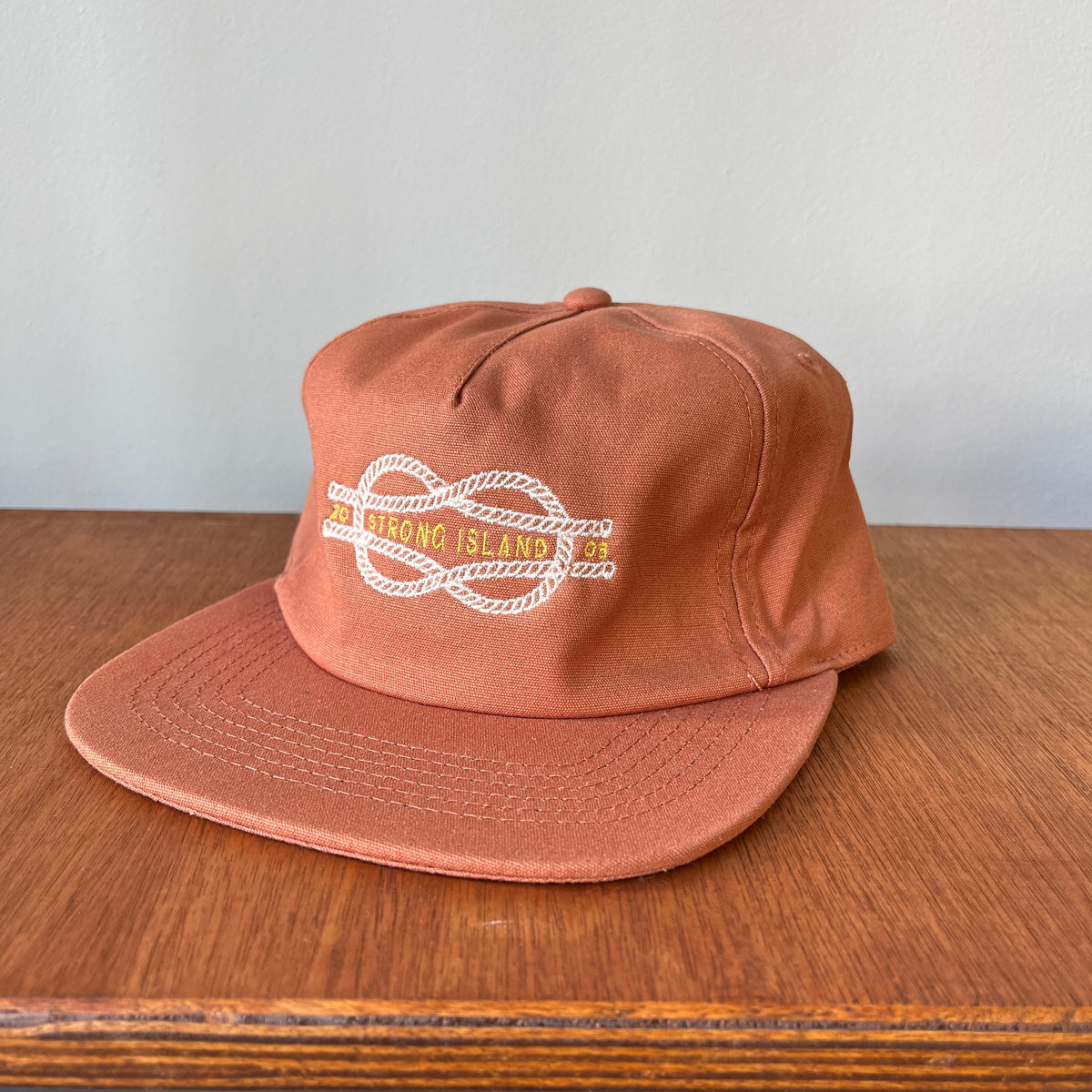 Rope // Embroidered 5 Panel Organic Cap - Terracotta