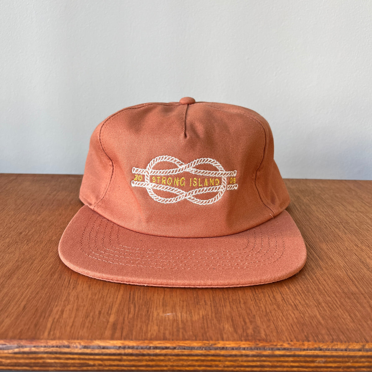 Rope // Embroidered 5 Panel Organic Cap - Terracotta