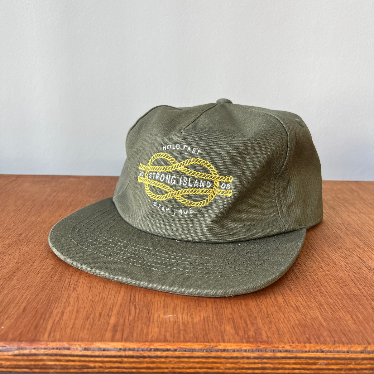 Rope // Embroidered 5 Panel Organic Cap - Khaki Green