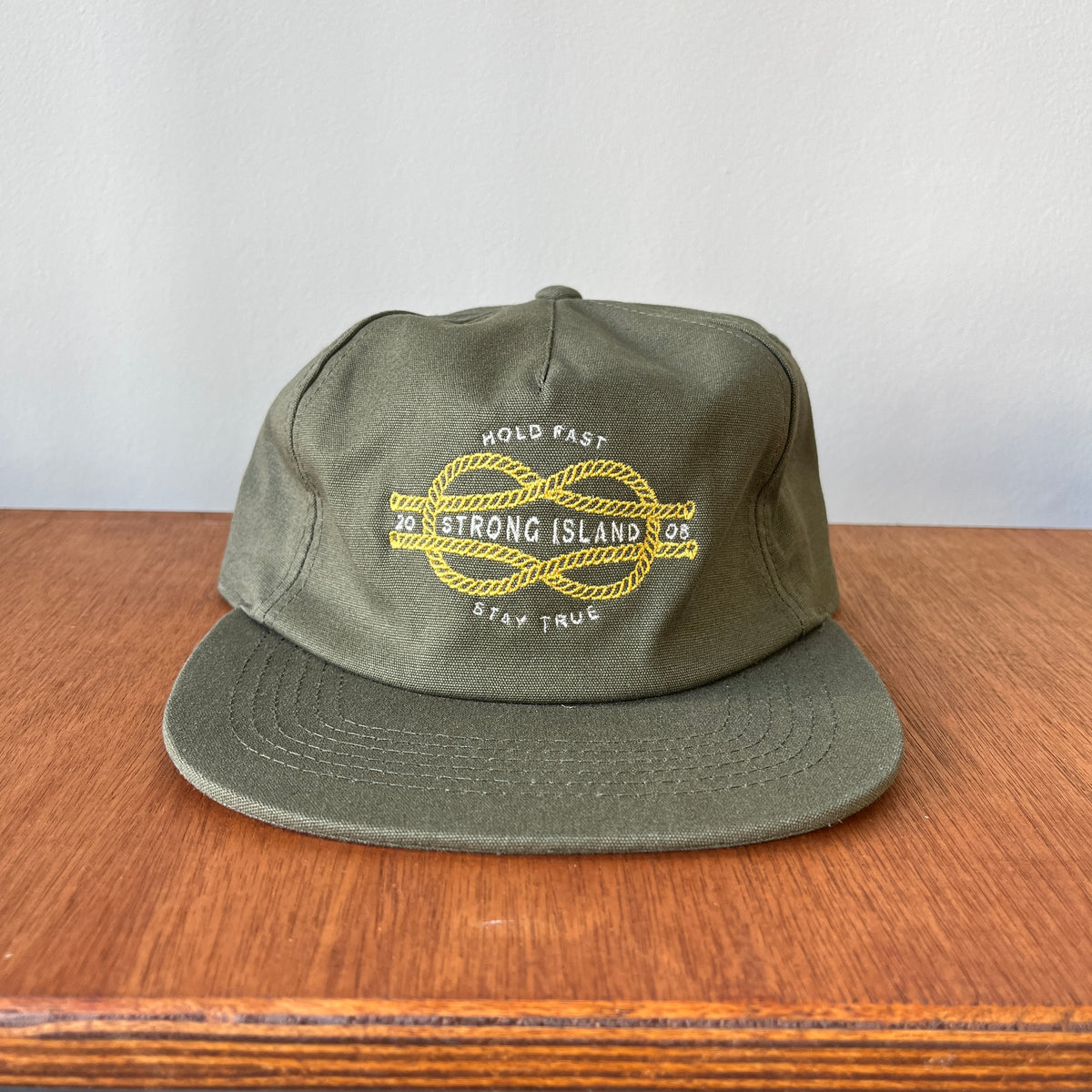 Rope // Embroidered 5 Panel Organic Cap - Khaki Green