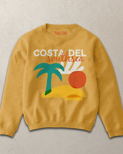 Costa Del Southsea // Toddler Kids Unisex Sweatshirt - Mustard