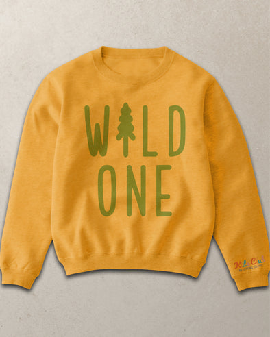 Wild One // Toddler Kids Unisex Sweatshirt - Mustard