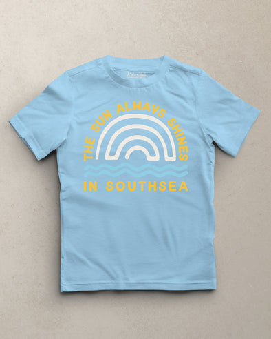 The Sun Always Shines In Southsea // Toddler Kids Unisex Tee - Sky Blue