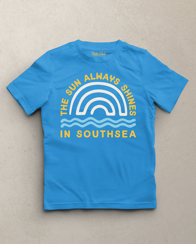 The Sun Always Shines In Southsea // Toddler Kids Unisex Tee - Aqua Blue