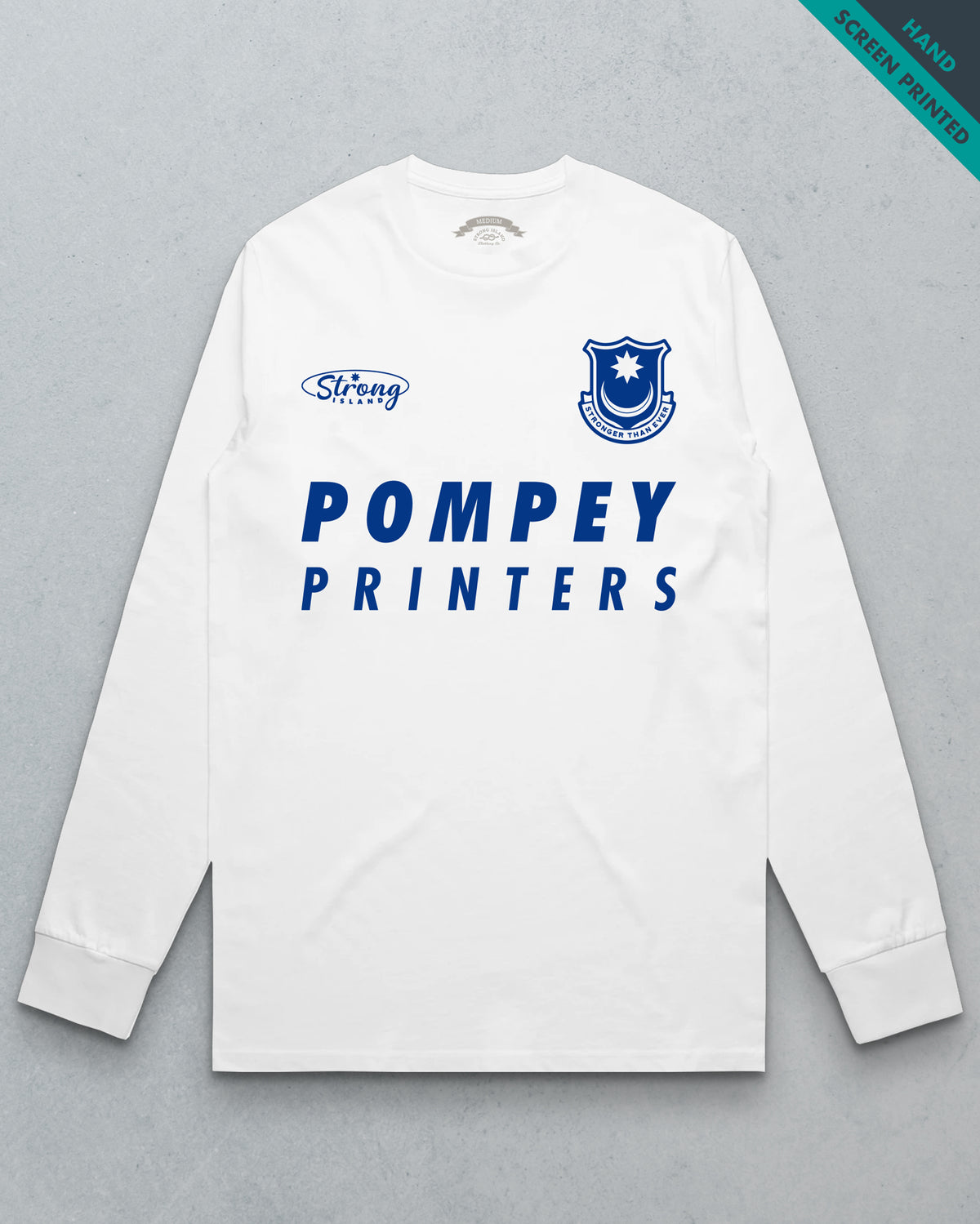 PFC Pompey Printers // Men's LS Tee - White