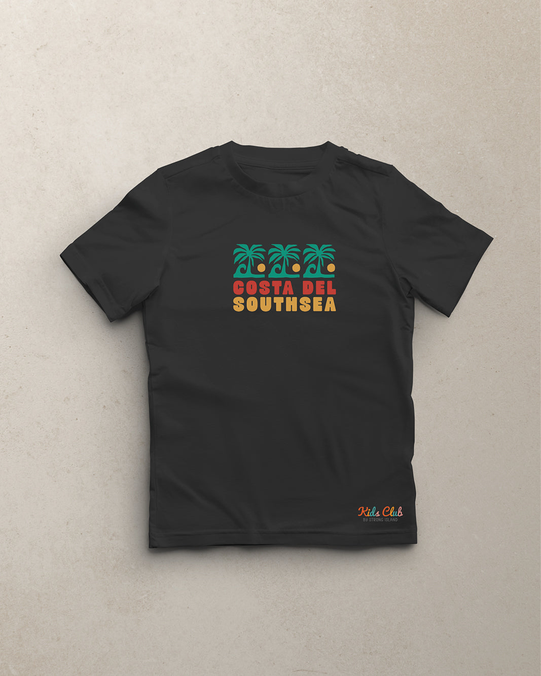 Costa Del Southsea //  Kids Unisex Tee - Black