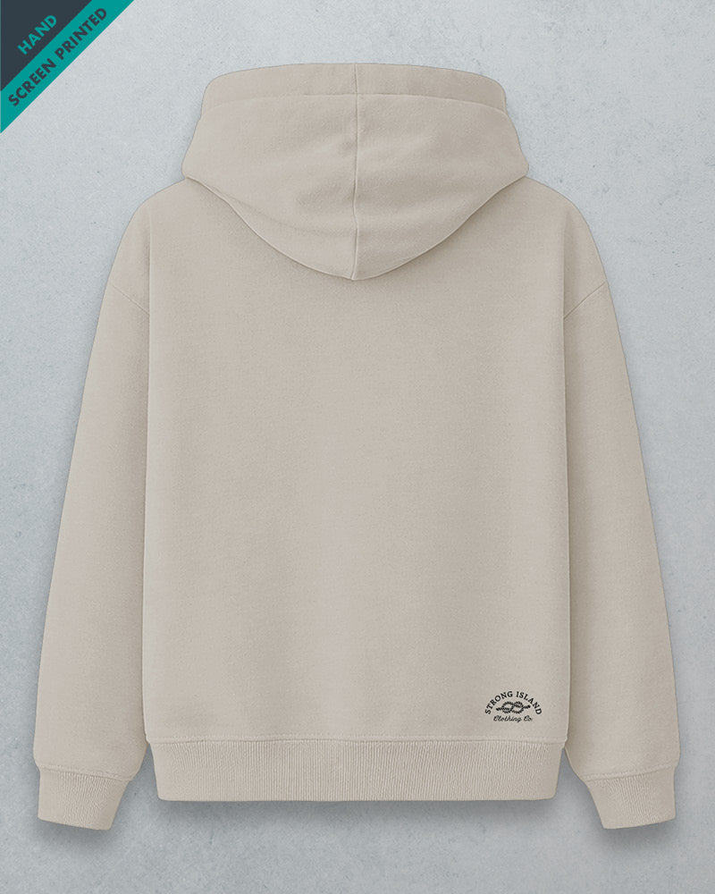 Between The Lines // Premium Unisex Hoodie - Stone Beige