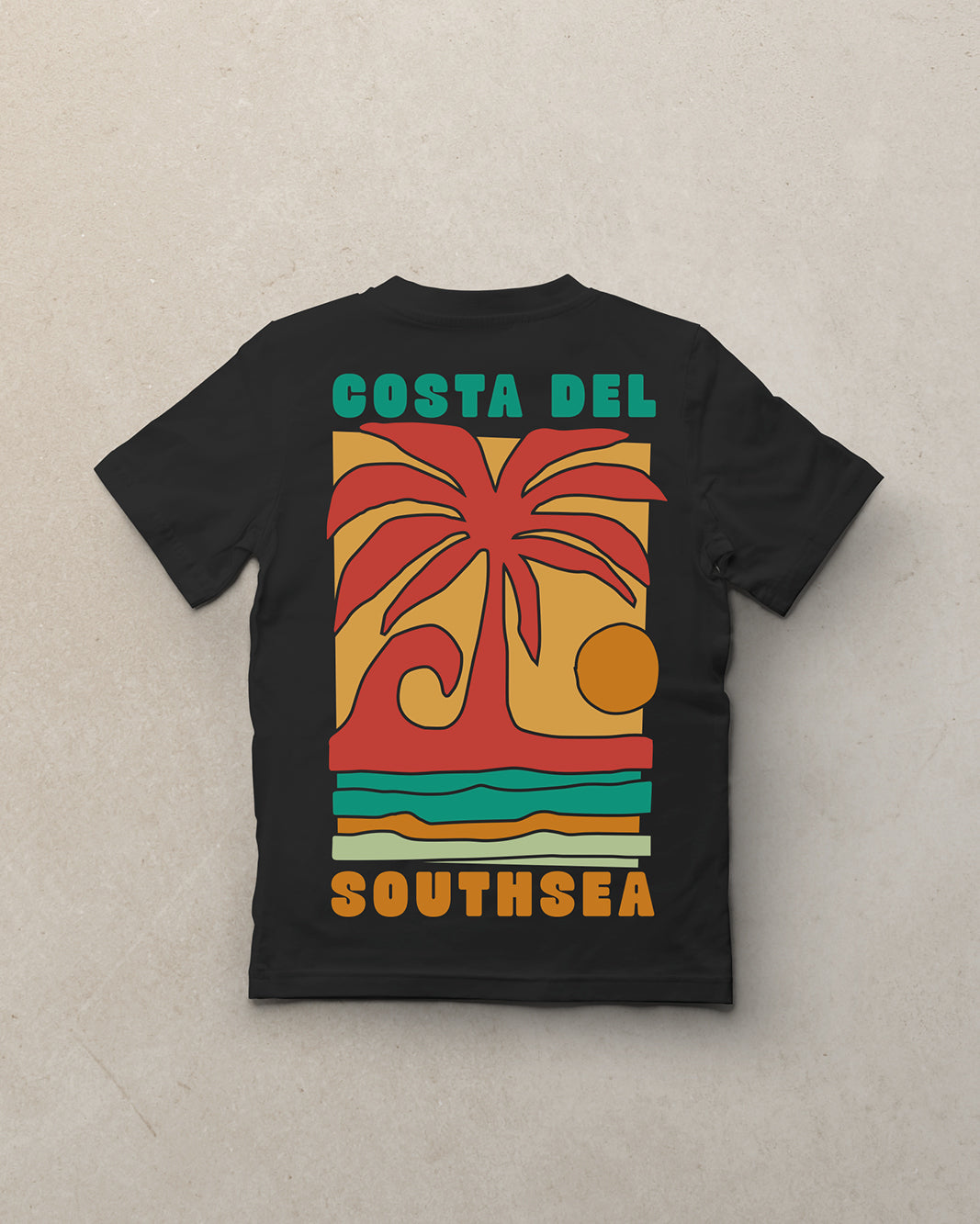 Costa Del Southsea //  Kids Unisex Tee - Black
