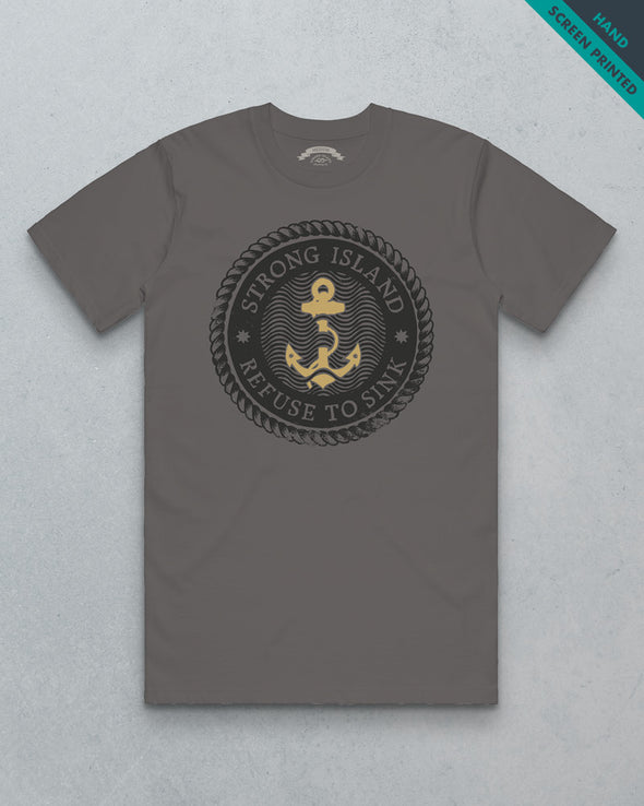 Refuse To Sink // Men's Heavy Tee - Faded Dark Grey