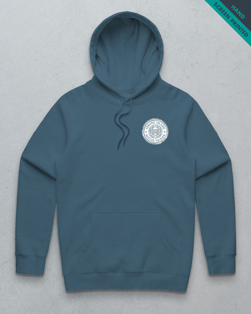 Refuse to Sink // Premium Unisex Hoodie - Petrol Blue & Gold