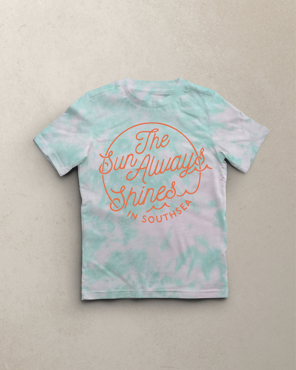 Shines //  Kids Unisex Tee - Teal Tie Dye