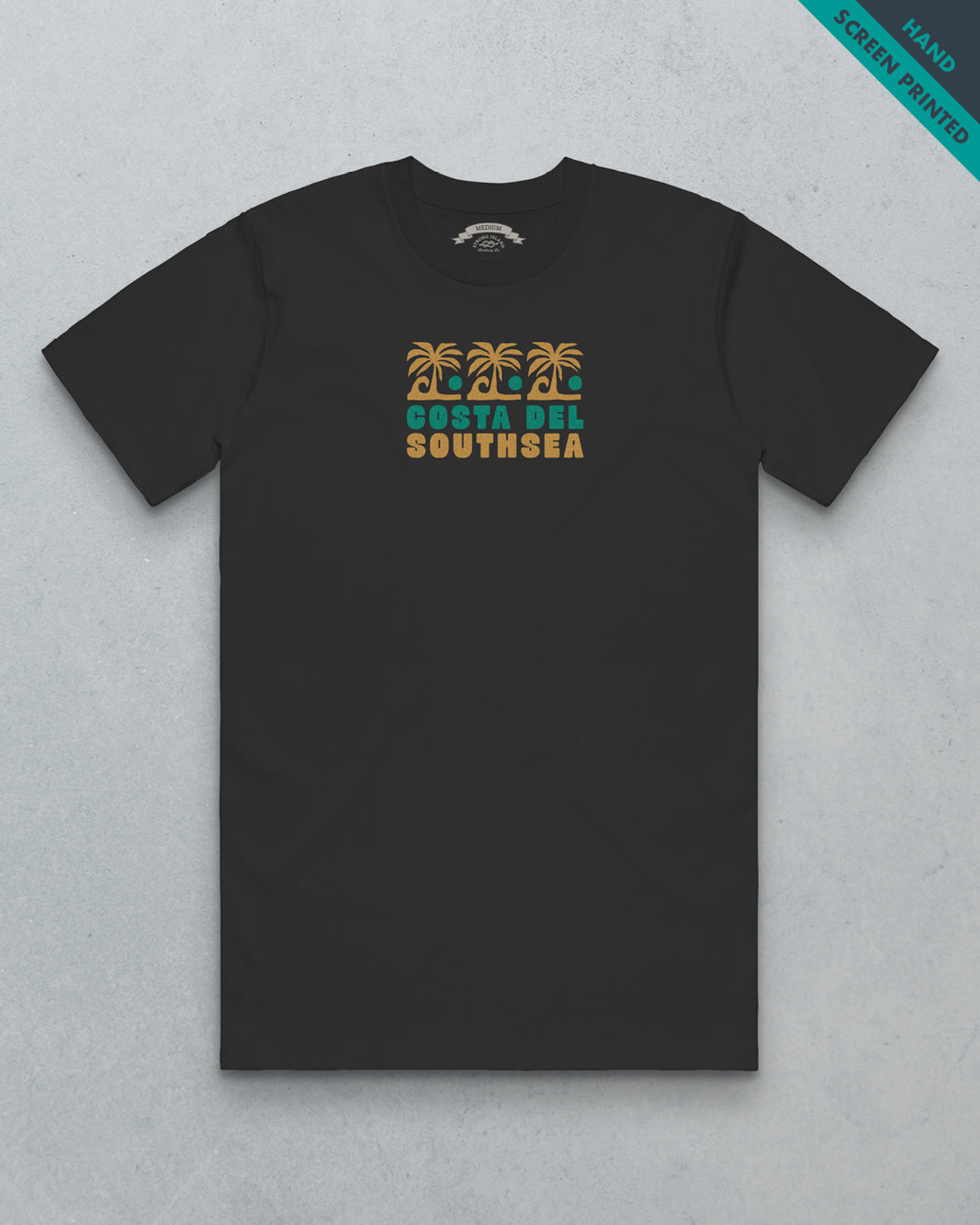 Costa del Southsea - Vintage Effect // Men's Tee - Coal