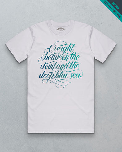 Devil // Men's Heavy Tee - Faded White