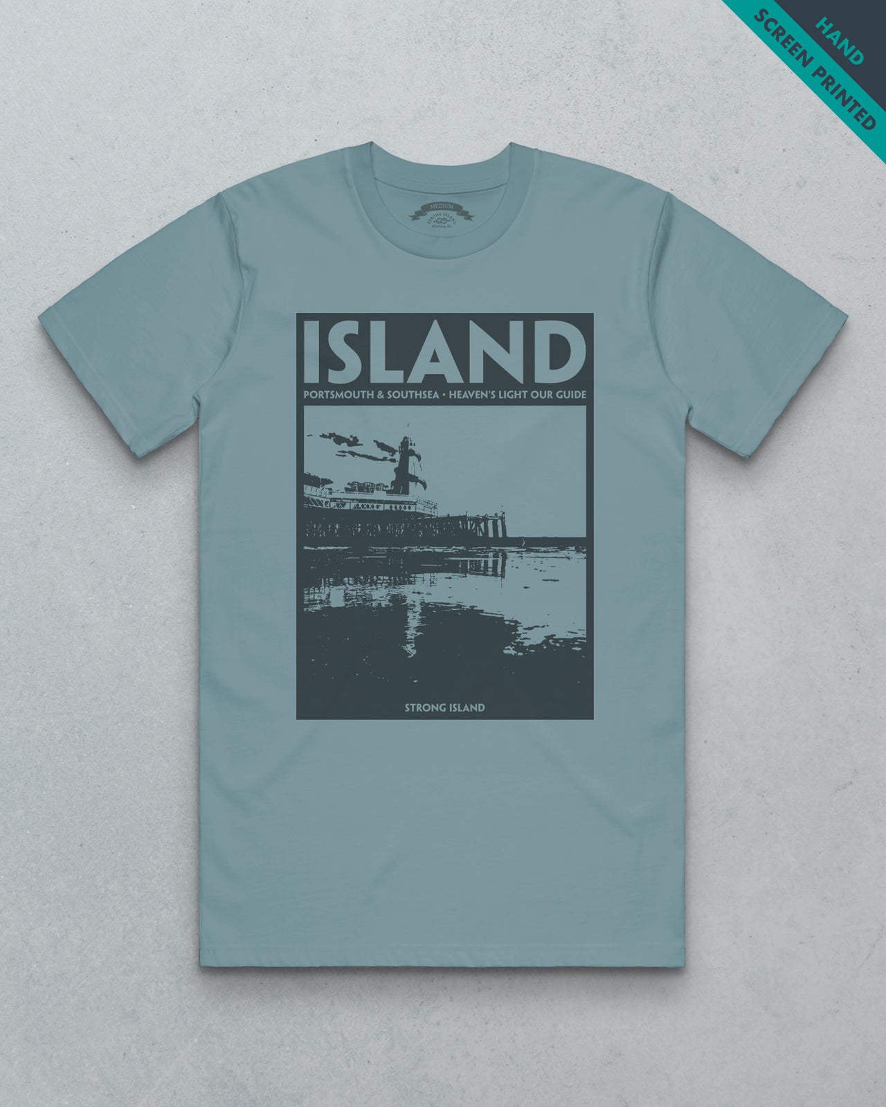 Island  // Portsmouth 100 Men's Tee - Mineral Blue