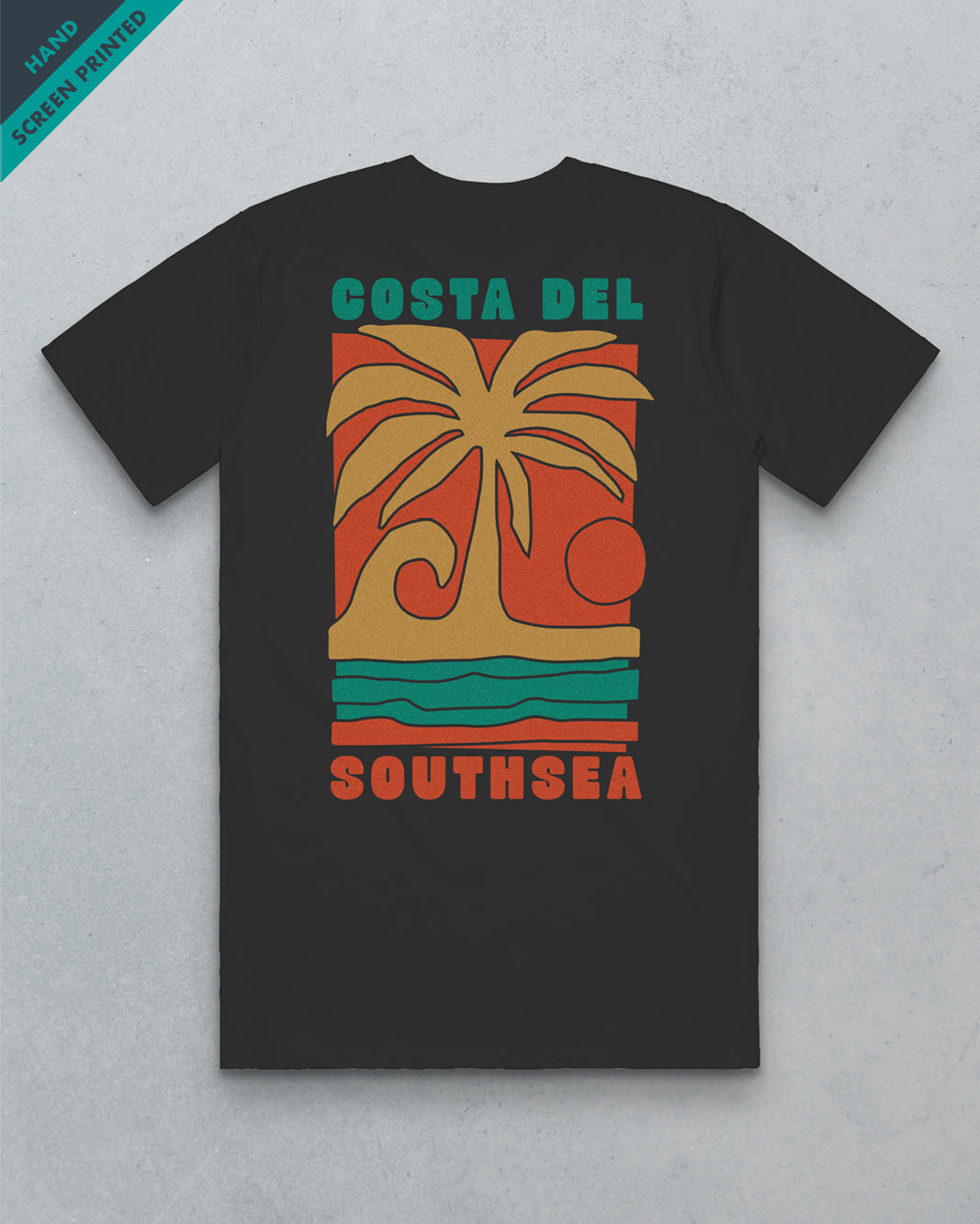 Costa del Southsea - Vintage Effect // Men's Tee - Coal
