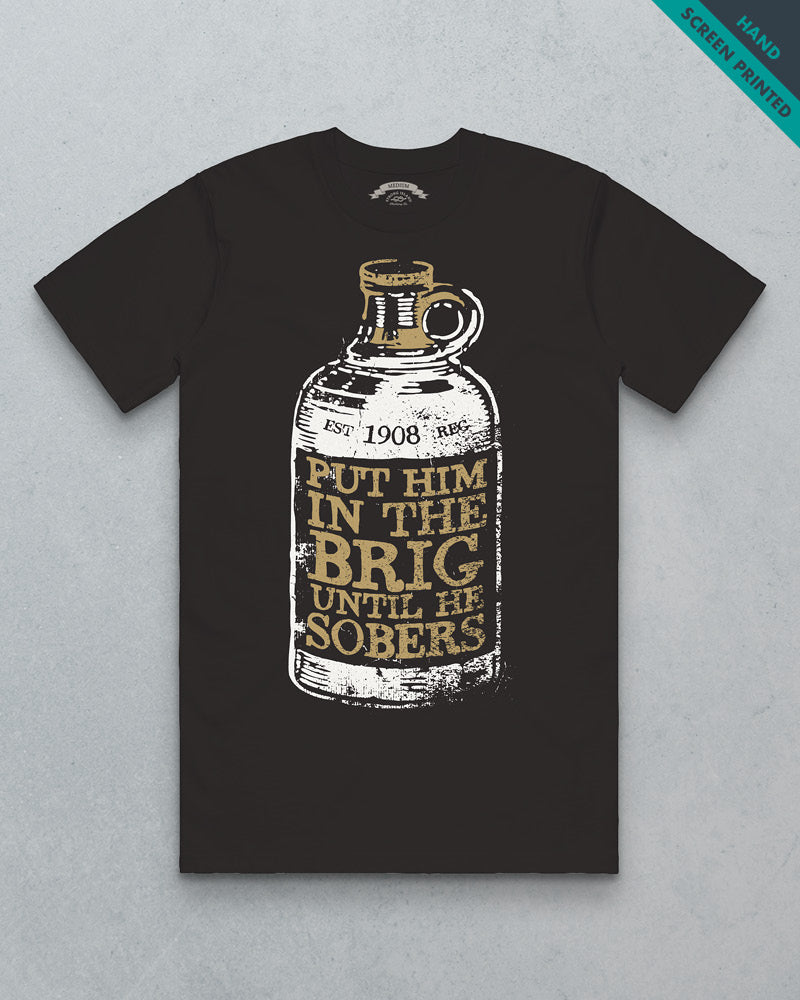 In The Brig // Men's Heavy Tee - Faded Coal & Gold