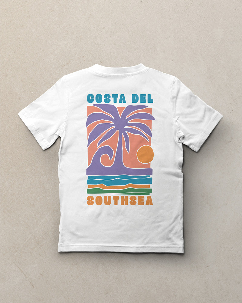 Costa Del Southsea // Kids Unisex Tee - White