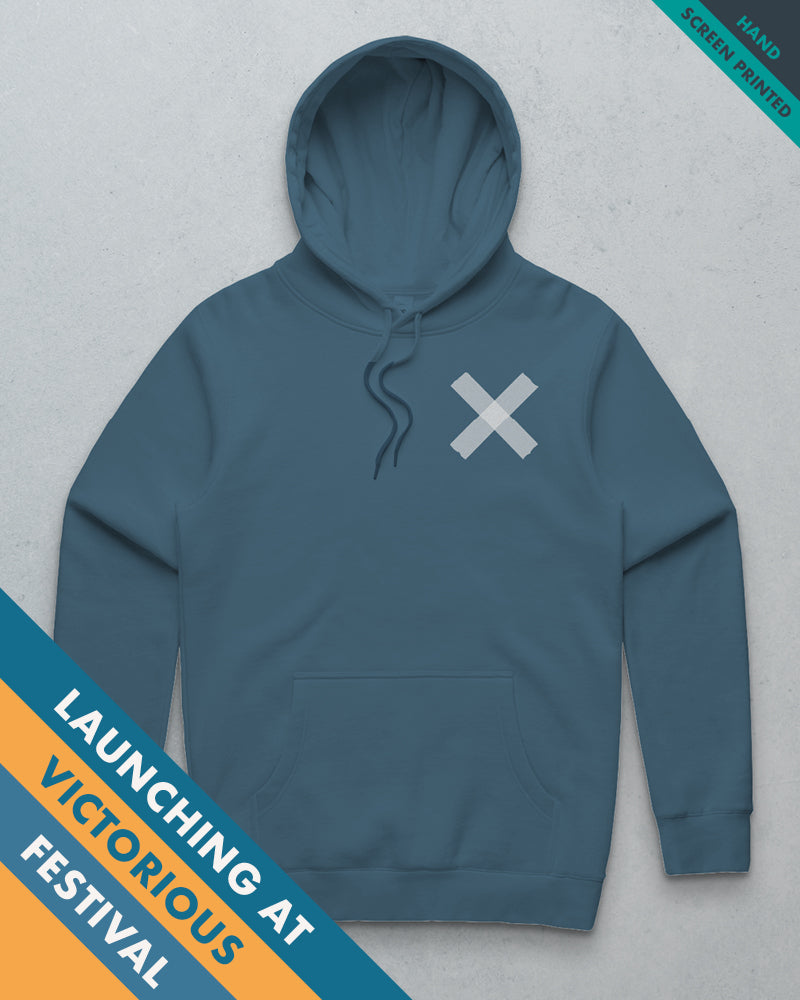 Masking Tape // Premium Unisex Hoodie Petrol Blue – Strong