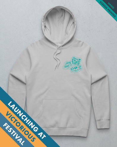 Stickers // Premium Unisex Hoodie - Grey Mist