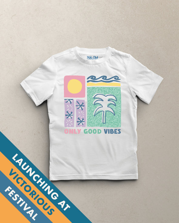 Only Good Vibes // Toddler Kids Unisex Tee - White