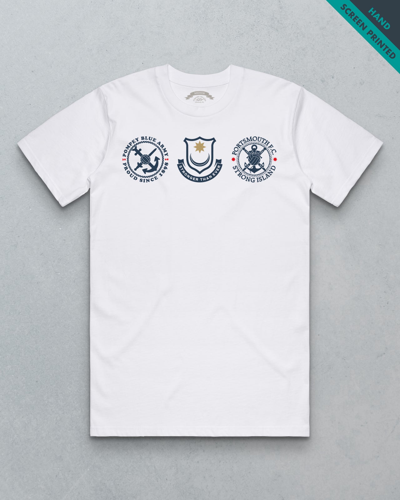 PFC Hat Trick // Men's Tee - White, Navy, Red & Gold Star
