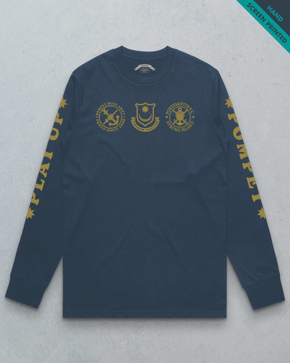 PFC Hat Trick // Men's LS Tee - Petrol Blue
